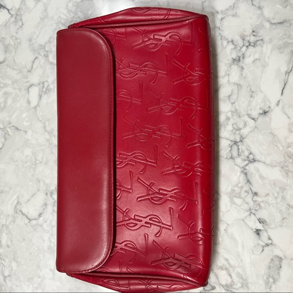 Yves Saint Laurent Handbags - ❌SOLD❌YSL Red Leather Clutch